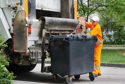 Professional waste clearance team at work